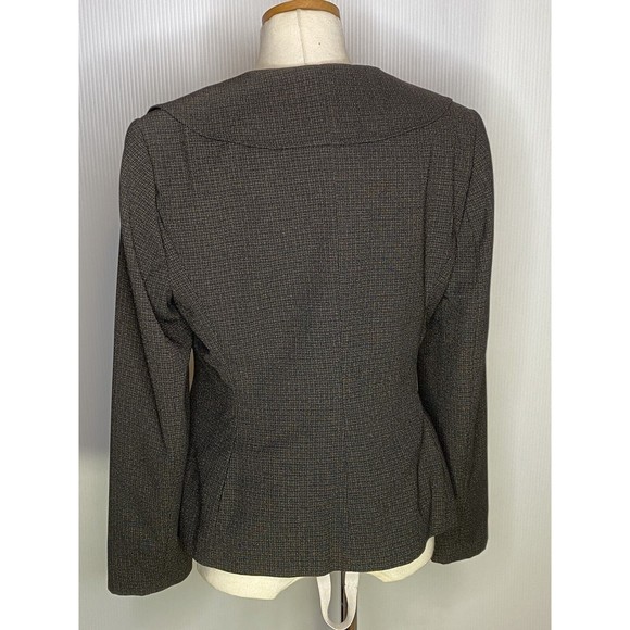 Signature by Larry Levine Womens Size 10 Black Blazer Jacket Suit Coat Ruffle - Picture 7 of 9